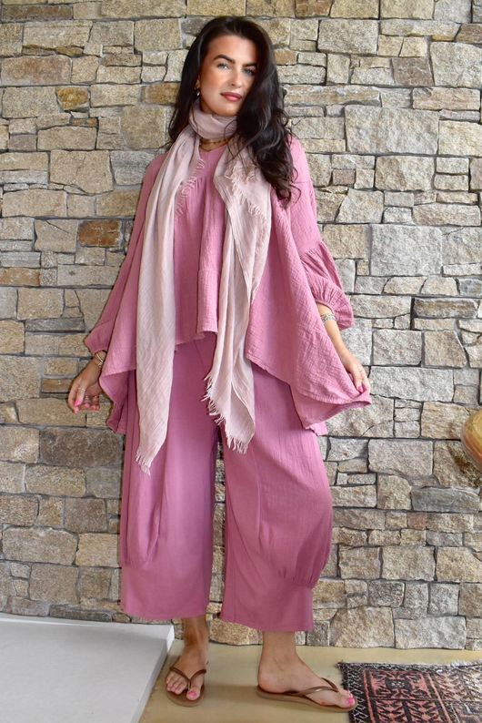 Suri Cushion Cotton Artist Smock Indian Pink 